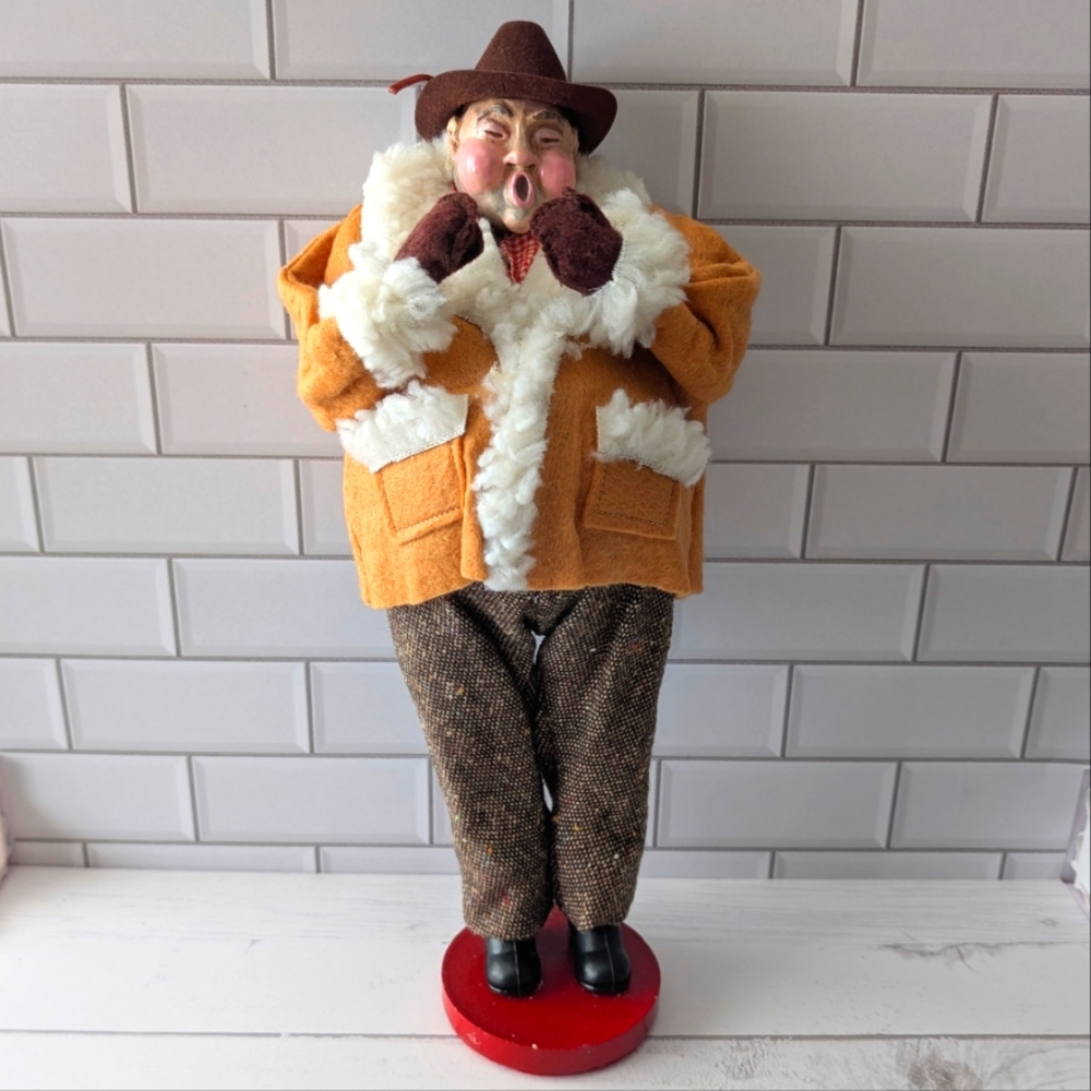 Vintage 1985 Paula Dean Christmas Caroler "Tex" Holiday decor collectible